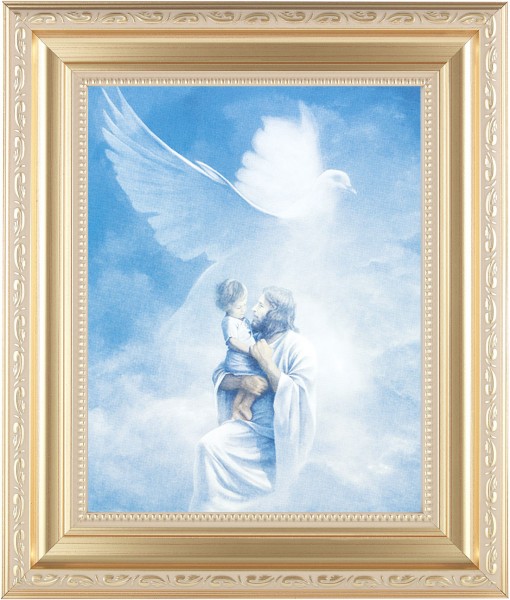 Jesus Holding Child In Heaven 8x10 Framed Print Under Glass - #138 Frame