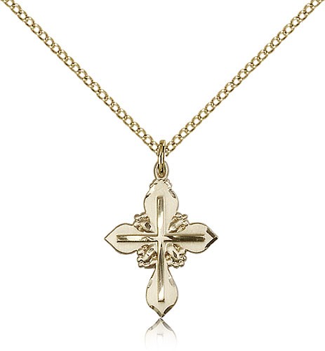Smaller Women's Teardrop Cross in Cross Pendant - 14KT Gold Filled