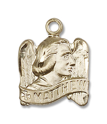 Women's Winged St. Matthew Medal - 14K Solid Gold