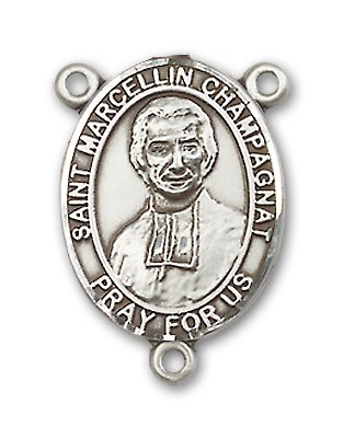 St. Marcellin Champagnat Rosary Centerpiece Sterling Silver or Pewter - Sterling Silver