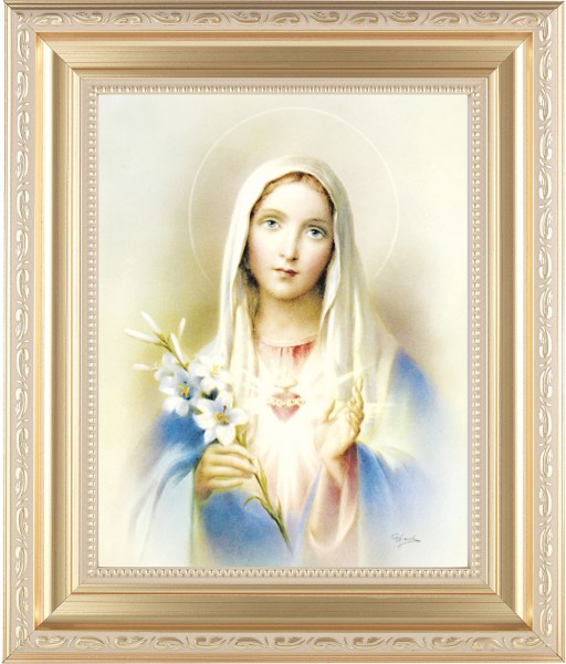 Immaculate Heart of Mary 8x10 Framed Print Under Glass - #138 Frame
