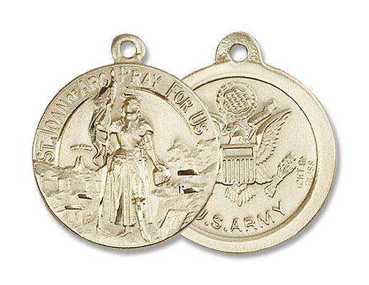 Army St. Joan of Arc Medal - 14K Solid Gold