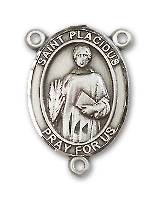 St. Placidus Rosary Centerpiece Sterling Silver or Pewter - Sterling Silver