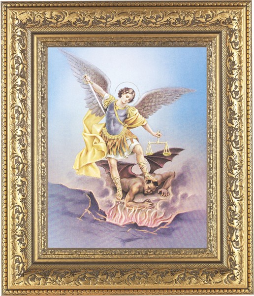 St. Michael 8x10 Framed Print Under Glass - #115 Frame