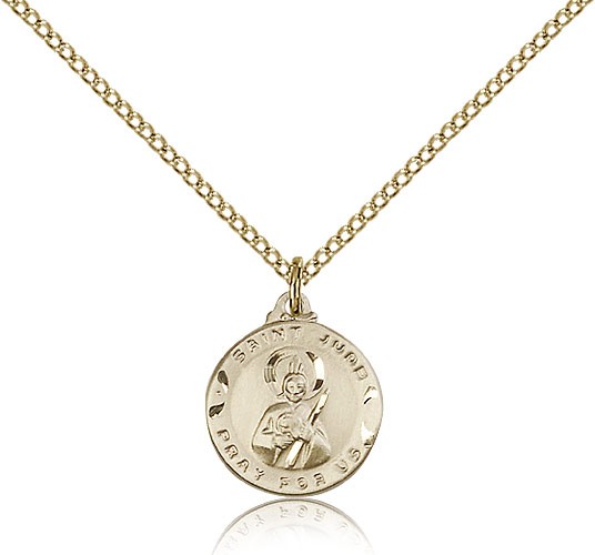 Small St. Jude Medal Round - 14KT Gold Filled