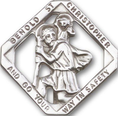 St. Christopher Visor Clip - Antique Silver