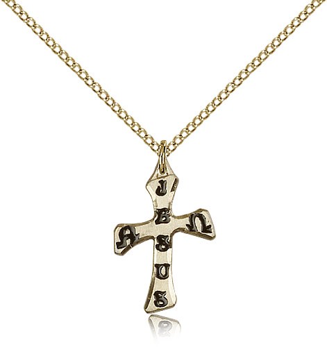 JESUS Cross Pendant - 14KT Gold Filled