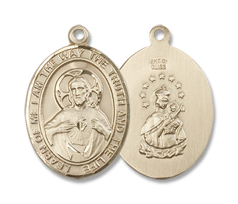Scapular Sacred Heart Pendant - 14K Solid Gold