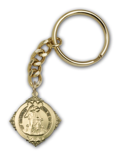 Guardian Angel Keychain - Antique Gold