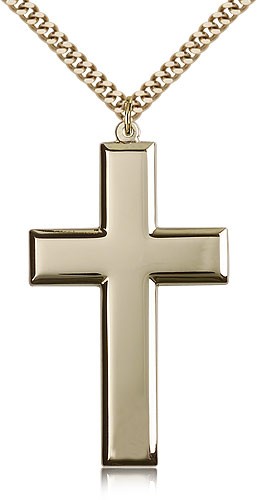 Men's Large Cross Pendant - 14KT Gold Filled