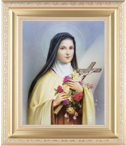 St. Therese 8x10 Framed Print Under Glass - #138 Frame