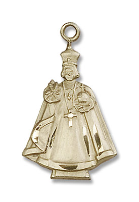Infant of Prague Pendant - 14K Solid Gold