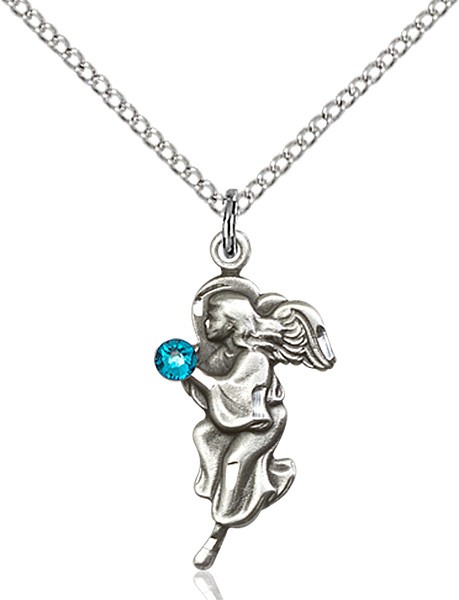 Angel Pendant with Birthstone Options - Zircon