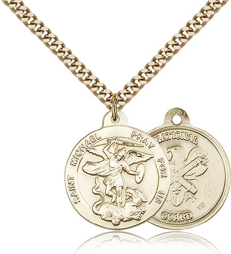 St. Michael National Guard Pendant - 14KT Gold Filled