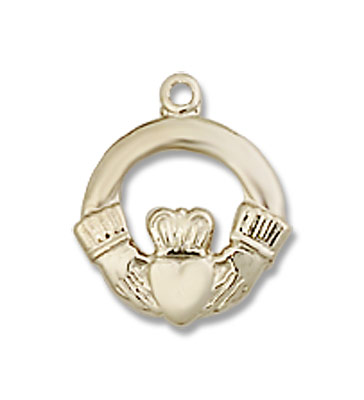 Child's Open Cut Claddagh Pendant - 14K Solid Gold