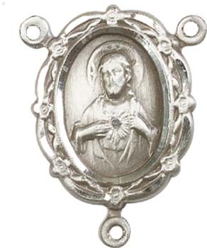 Scapular Sterling Silver Rosary Centerpiece - Sterling Silver