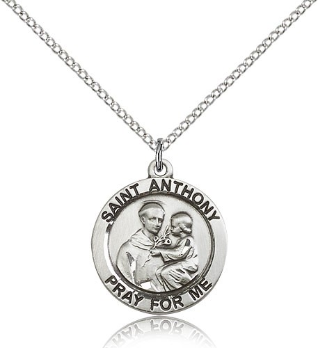 St. Anthony of Padua Medal, Small - Sterling Silver