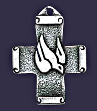 Dove Cross Pendant - Silver