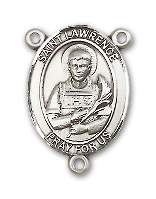 St. Lawrence Rosary Centerpiece Sterling Silver or Pewter - Sterling Silver