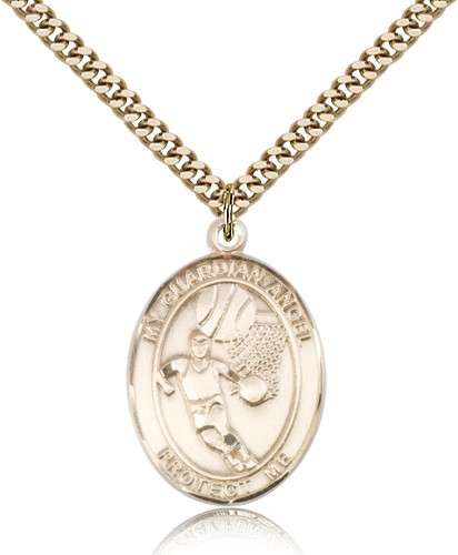 Guardian Angel Basketball Patron Saint Medal - 14KT Gold Filled