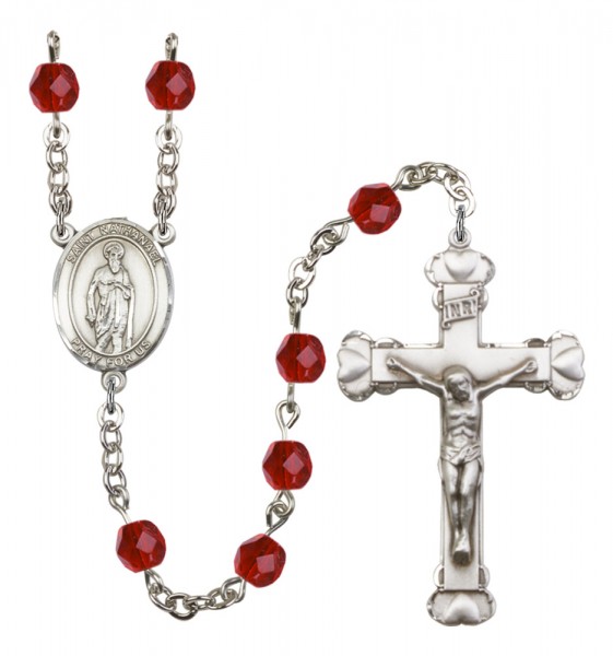 Women's St. Nathanael Birthstone Rosary - Ruby Red