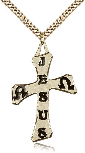 Large JESUS Cross Pendant - 14KT Gold Filled