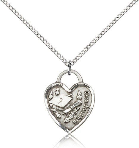 Graduation Heart Pendant - Sterling Silver