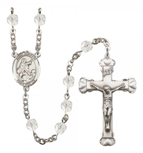 Women's St. Colette Birthstone Rosary - Crystal