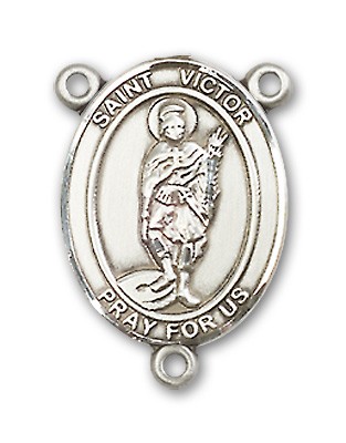 St. Victor of Marseilles Rosary Centerpiece Sterling Silver or Pewter - Sterling Silver