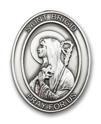 St. Brigid of Ireland Visor Clip - Antique Silver