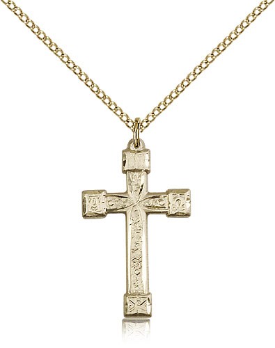 Women's Alpha Omega Cross Pendant - 14KT Gold Filled