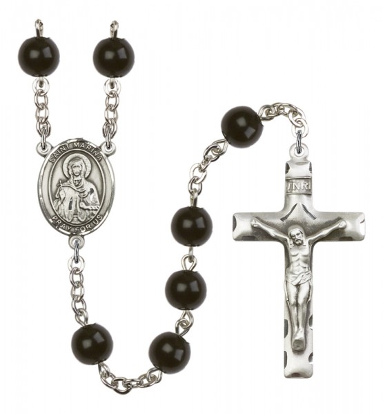Men's St. Marina Silver Plated Rosary - Black