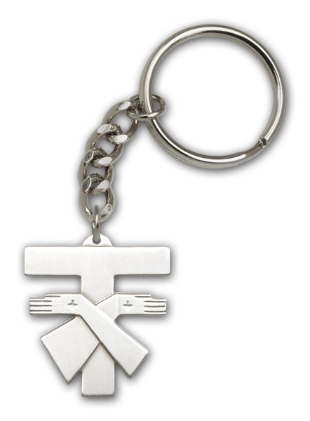 Franciscan Cross Keychain - Antique Silver
