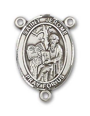 St. Jerome Rosary Centerpiece Sterling Silver or Pewter - Sterling Silver