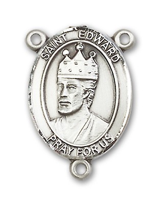 St. Edward the Confessor Rosary Centerpiece Sterling Silver or Pewter - Sterling Silver