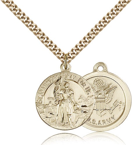 Army St. Joan of Arc Medal - 14KT Gold Filled