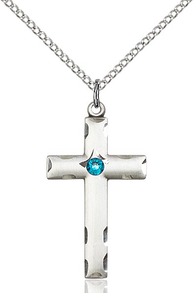 Women's Birthstone Cross Pendant - Zircon