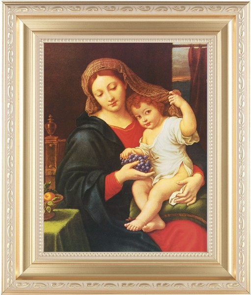 Madonna and Child Holding Veil 8x10 Framed Print Under Glass - #138 Frame