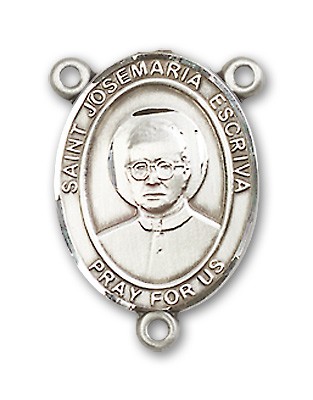 St. Josemaria Escriva Rosary Centerpiece Sterling Silver or Pewter - Sterling Silver