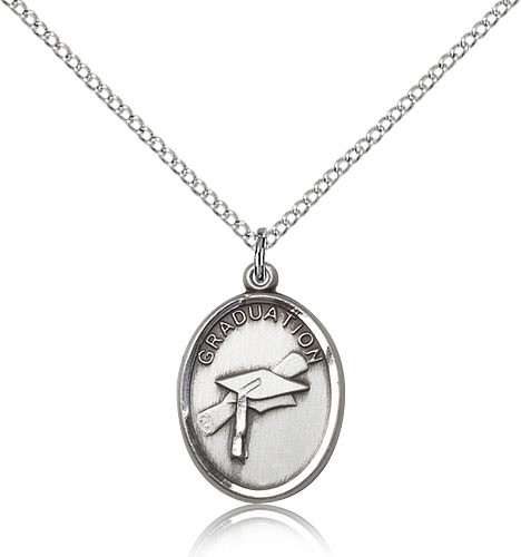 Female Graduation Pendant - Sterling Silver
