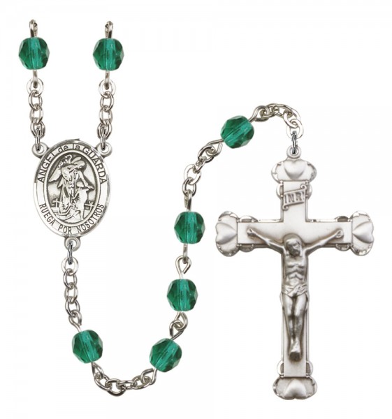 Women's Angel de la Guardia Birthstone Rosary - Zircon