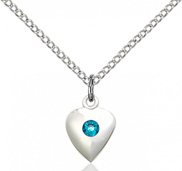 Baby Heart Pendant with Birthstone Options - Zircon
