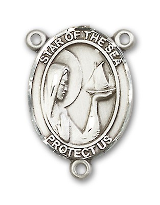 Our Lady of the Sea Rosary Centerpiece Sterling Silver or Pewter - Sterling Silver
