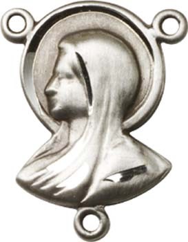 Madonna Sterling Silver Rosary Centerpiece - Sterling Silver