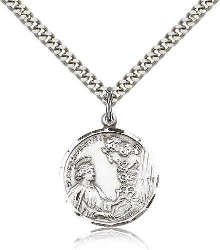 St. Cecilia Medal - Sterling Silver