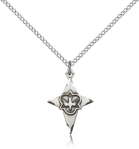 Dove Cross Pendant - Sterling Silver