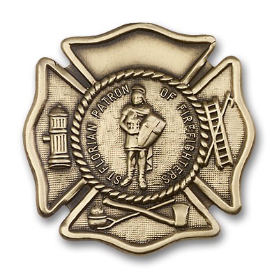 St. Florian Patron Saint of Firefighters Visor Clip - Antique Gold