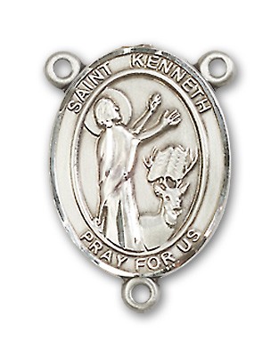 St. Kenneth Rosary Centerpiece Sterling Silver or Pewter - Sterling Silver