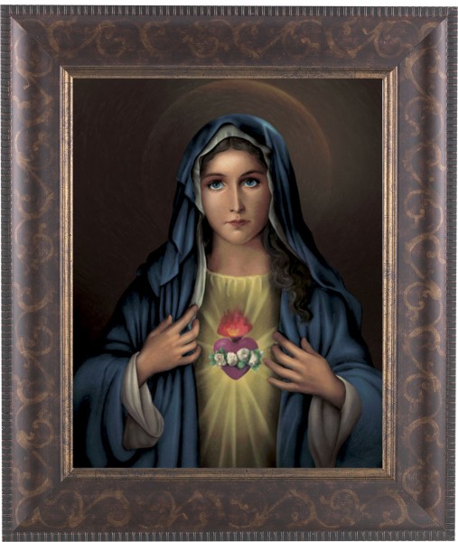 Immaculate Heart of Mary 8x10 Framed Print Under Glass - #124 Frame
