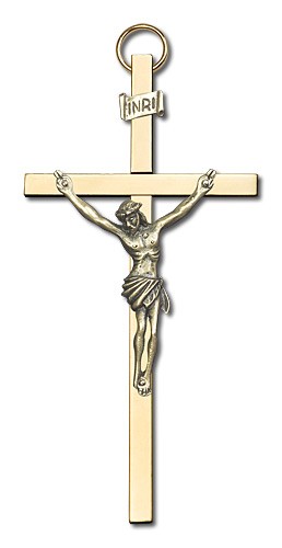 Classic Wall Crucifix 4&quot; - Gold Tone